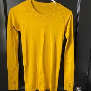 Yellow long sleeve lululemon shirt, size 2